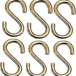 TEELLON Golden S Hooks Strong Heavy-Duty (8MM) Thick S Shaped Hooks for Hanging Swing Hammock Chair, Porch, Boxing Bag, Flower Pots Plants Multipurpose Uses (Size 3.5 Inch, Upto 250Kg)-image-93
