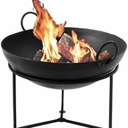 TheNeoWorld Heavy-Duty 14.5 kg Fire-Stand/Fire Pit/Bonfire/Campfire Bowl 25" / 64 cm for Outdoor Use, Iron, Black Colour 21NW018-image-5