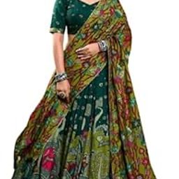 omen's Wedding Special Floral Print With Tussar Sillk Lehenga Choli Set-image-42