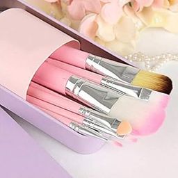 Hello Kitty Makeup Fever Mini Brush Set- Pink, 7 Pieces, kitty-8-56
