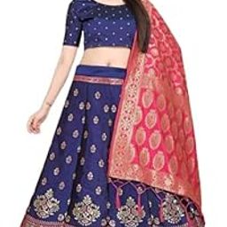 ANADI CREATION Women's Designer Banarasi Silk Lehenga Choli With Dupatta Set-picture-24
