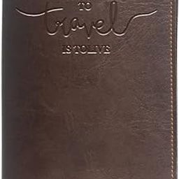 Unisex Passport Cover for Men, Women | TRAVEL IS to LIVE| Vegan Leather Passport Cover for Travel (Dark brown)-image-10