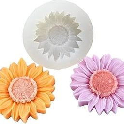 YATHAKATHA - Sunfower Candle Making Molds Silicone Sunflower Shape 3D Fondant Flowers Resin Art & Craft Wax Mold Sugarcraft Cake Candy Decoration Mould DIY Soap Moulds-image-19