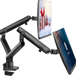 27-34" Gas Spring Dual Monitor Arm w/ 360° Swivel & Tilt | Free Up Desk Space & Improve Comfort-31