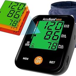 AccuSure 3 Color Display Blood Pressure Monitor Fully Automatic Digital Large Display And Adjustable Arm-Cuff Comes With Micro USB Port And 2 Years Brand Warranty- Black Color-19