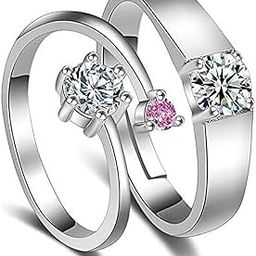 AJS Couple Ring for Women and Girls – Matching Adjustable Rings Set for Lovers, Best Friends, Stainless Steel Promise Rings for Girls, Romantic Gift for Birthday, Anniversary, Valentine's Day-image-35