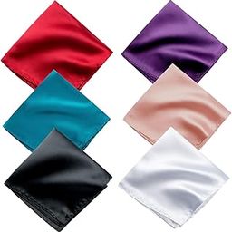 Satin Pocket Square for Men, Wedding Handkerchief for Suits, Blazers & Tuxedo, Men's Pocket Square Combo (Pack of 6) (Multicolor)-image-95