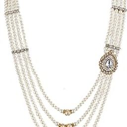 Designer Wedding Multi Strand White Color Dulha Har Layered Pearl Maharaja Haar Groom Necklace Set for Men (594-M6DM-1012-W)-image-58