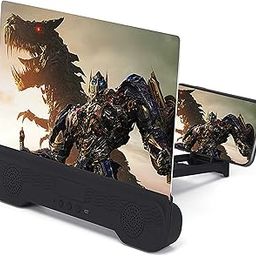 CHANGAIDA 14 Inch Phone Screen Amplifier with Bluetooth Speaker Foldable Phone Holder Suit for All Smartphones (Black)-picture-19