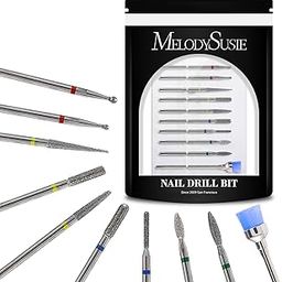MelodySusie Diamond Cuticle Nail Drill Bits Set 10pcs, 3/32''(2.35mm) Professional Efile Nail Bit Fine Grit for Acrylic Gel Nails Prep, Nail Art Tools for Manicure Pedicure Home Salon Use-image-74