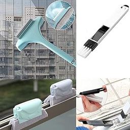 CASSARINA™ Combo of Window Groove Frame Cleaning Brush and Dust Cleaning Brush & Mesh Screen, Window Screen Cleaning Wiper Long Handle Washing Equipment,Window Glass Tool Sponge Wet and Dry Brush-picture-17