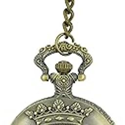 Premium Pocket Watch Berlin Germany Symbol Antique Key Chain Vintage Bronze Analog Pocket Watch Stainless Steel Metal Car Bike Home Keychain with Key Ring Anti Rust Gift for Men & Women-image-74