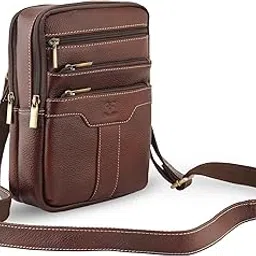 goatter Genuine Leather Multi Compartments And Multi Pockets Travel Sling Bag/Passport Bag For Unisex (Small Size)-picture-17