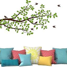 Wallstick Tree Branch with Birds wallstickers (Vinyl 125 cm x 65 cm)-image-6