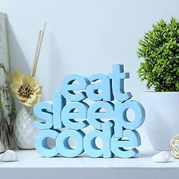 NUKKAD TALES Engineered Wood Eat Sleep Code Blue Quirky Showpiece Decorative Items Study Table Office Decoration Items Gift Items Gift Coder Gift Techie Corporate Gift (6.5 X 5 Inch, Fantasy)-image-9