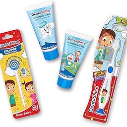 DentoShine Oral Care Combo Ages 2+ (Sticky Toothbrush for Kids + Lollipop Tongue Cleaner + Flavored Toothpaste 80 g x 2) (Bubble Gum)-picture-6