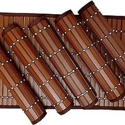 Saffron Decors Heat Resistant, Waterproof 2mm Thick PVC Placemats for Dining Table|Eco-Friendly Colorful Place Mats for Dining Table, Dining Table Mates (6Pcs, Brown)- 12X18 inch-24
