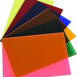SHOPEE 6 Pack Colored Cast Transparent Laser cut Acrylic Sheets 12x16 Inch 3mm Thickness Square Plexiglass Clear Acrylic Sheet Board For Glass Art Painting, DIY Crafts Projects, Photo Frames-23