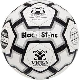 Vicky Black Stone Football, Size 5 (White/Black)-image-23