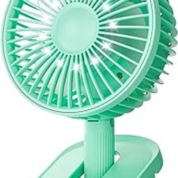 Gaiatop 4 Speed Quiet Portable Mini Fan, 4000mAh USB Rechargeable Fan with LED Light & Hook, 90° Auto Rotate Multi Clip On Fan Personal Table Fan Battery Fan for Home, Stroller Camping, Kichen(Green)-image-81