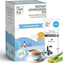 TeaFit Premium NO SUGAR Instant Lemongrass Tea Premix | Pack of 10 Sachets (140gm) | Real Milk & Lemongrass | Milk Tea Premix | Diabetic Friendly | No Added Sweeteners-image-23