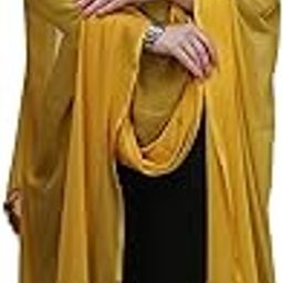 LE RELIABLE Women's Solid Chiffon Dupatta (LERELIABLE_Yellow, Mustard_2.25 Meters)-image-64