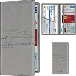 TILAK VENTURE Car Document Holder with Magnetic Closure Vehicle Registration & Insurance Insurance Card, Driving Licence, RC Book Organizer with Multiple Pockets for Car Truck Motorcycle (Grey)-picture-24