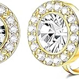 Gold Plated Stellar Radiance Round Crystal Clip-On No-Piercing Required Stud Earrings for Women And Girls (ER2668)-42