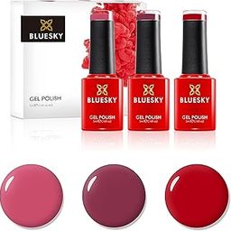 Bluesky Gel Nail Polish Set, Reds, Pillar Box Red D160, Tropix 80505, Decadence 80525, 3 x 5 ml, (Requires Curing Under UV or LED Lamp)-image-99