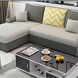 Casaliving - Afie LHS 4 Seater L Shape Sofa Set for Living Room (Grey Dark Grey Fabric)-image-32
