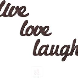 Art Street Engineered Wood Live Love Laugh Cutout Wall Art, Brown, Valentine's Day Gift (Black, 5.7 x11.7 Inches)-image-82