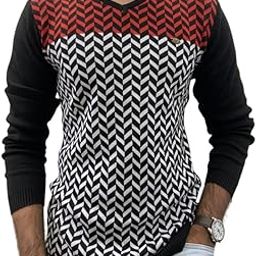 Men's V-Neck Textured Sweater-image-5