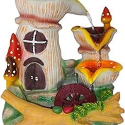 FABZONE Handicraft Mushroom Fountain for Interior Decor | Garden Decor | Decorative Entrance Vastu Showpiece Figurine Decor Item- 15 cm (Multicolor)-image-25