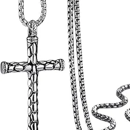 Cristmas Gift Christ Jesus Cross Locket Silver Zinc And Metal Pendant Necklace Chain For Men And Women-image-15