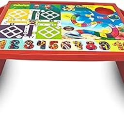 SNKM Plastic Study Table Multi-Design | Reading, Writing, Table for Kids | 3 Storage Compartment and Pen, Pencil Compartment (Large Size, Red Colour, Pack of 1)-image-19