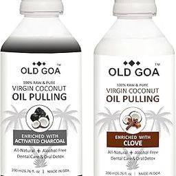 OLDGOA Virgin Coconut Oil Pulling Mouthwash Enriched with Activated Charcoal & Clove | For Healthy Teeth & Gums, Bad Breath, Teeth Whitening, Fresh Breath | Oral & Dental Care | 200+200 ML-image-54
