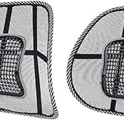Shinrai Mesh Ventilation Nylon Back Rest with Lumbar Support Mesh Cushion Pad, Universal Back Lumbar Support Chairs for Office Chair, Home, Car, Seat to Relieve Pain (Pack of 2)-image-8