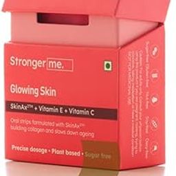 Stronger Me Skin Supplement with Plant Based Vitamin E, D3, C, SkinAx2TM for Building Collagen, Slow Down Ageing and Reduced Hyperpigmentation | 30 Oral Melting Strips | Grape-mint Flavoured.-17
