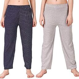 Women's Cotton Printed Pyjama Bottom Pack of 2 (TH-WMN-CTTN-PYJAMA-NAVY-GREY-XXL_Navy & Grey_XX-Large)-image-32