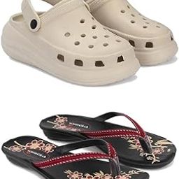 Premium Comfortable Regular Wear Clogs for Women with Stylish Flats Fashion Slippers for Women's & Girls Combo-OO1-O18-7 Maroon(COMBO(2)-OO1-O18-7_BZ)-EURO-38-image-51