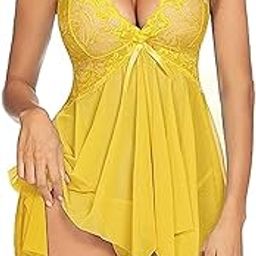 Babydoll Lingerie for Women Free Size Babydoll Dress-Honeymoon Lingeries (Yellow, Free Size, DL-5-Y)-image-66