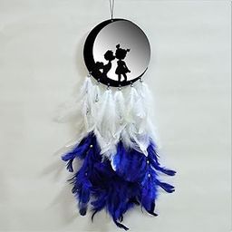 Gift Decor Half Moon with Cute Couple Dream Catcher for Love, Wall Hanging, Car Hanging, Home Décor, Bedroom, Gift, Party, Couple, Decoration,Valentine Day, Decorative (15X35 Cm Medium)-image-13