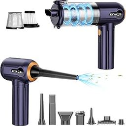 EYYA - Handheld Car Vacuum Cleaner, Cordless, 16000PA Portable High Power Small Vacuum Cleaner and Air Duster, 2 Gears Digital Display, Mini Handheld Vacuum 6 in 1 for-image-72
