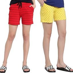 Women’s Shorts – Solid Mid Waist Cotton Shorts for Women, Relaxed Fit Above Knee Shorts |Stylish Casual Summer Shorts for Women-PACK OF 2-image-90