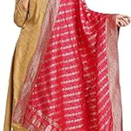 Women's Rani Pink Banarasi Dola Silk Dupatta-19