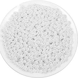 INDIKONB Round Pearl Moti Beads | Acrylic Plastic Faux Pearl Beads for Jewellery Making, Bracelets, and Crafts | Pearl Beads for DIY, Embroidery, and Decoration (White-6mm)-picture-16