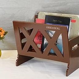 OBRAWAL'S Magazine Holder | Magazine Newspaper and Book Organizer for Home and Office | Brown Colour - 15x11.5x12 inch, Approx. [LxWxH]-image-56
