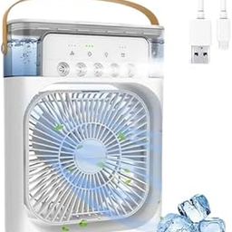 Portable-Air-Conditioner-Small-Ac-Quaite-Personal-Air-cooler-Usb-Power-Mini-Desktop-Cooling-Misting-fan-1/2/3-Timer-With-speed-360-Adjustable-Tap-For-Office-Room-Desk-Water-Tank-Home-Kitchen-picture-2