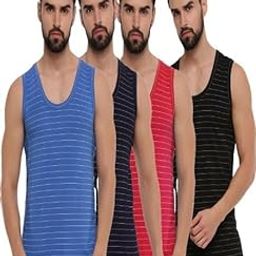 stripes sleeveless vest for men pack of 4-22