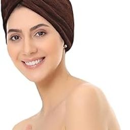 Sassoon Venir Microfiber Hair Wrap Towel for Women (Cocoa Color, Free Size) with Smooth Texture Super Absorbent Quick Dry Hair Turban for Drying Hair-image-78